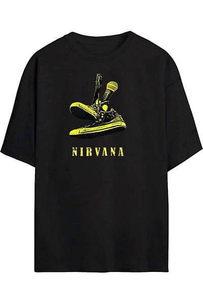 Pisa Art Μπλουζάκι Nirvana Oversize Μαύρο 11th Design - T-Shirt Adv-nirvanaa-0001