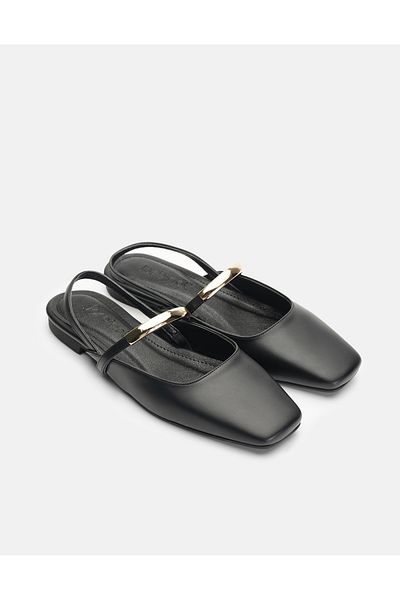 Jorbinol Arven Gold Belted Open Back Women's Ballerinas