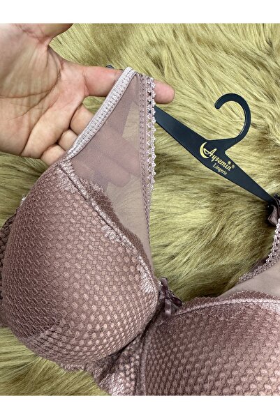 SATTENS C Cup Large Size Hollow Wire Bra C Cup Underwire No Padding Bra