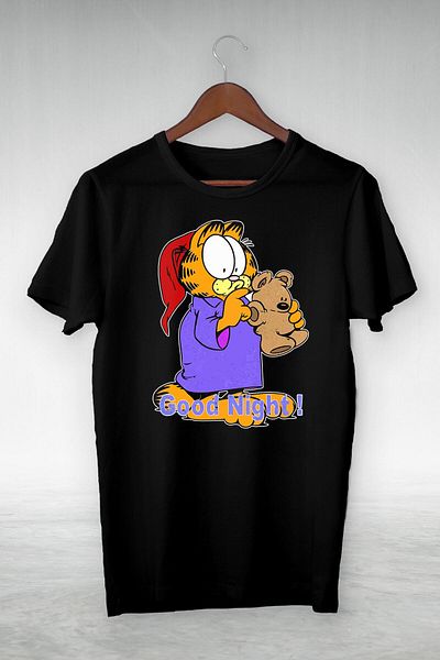 Pisa Art Unisex Μαύρο μπλουζάκι Garfield Illustration