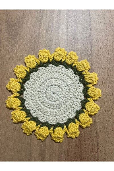 ARMODA STYLE ÖRGÜ BUKET BARDAK ALTLIĞI RENKLİ / 6 Adet