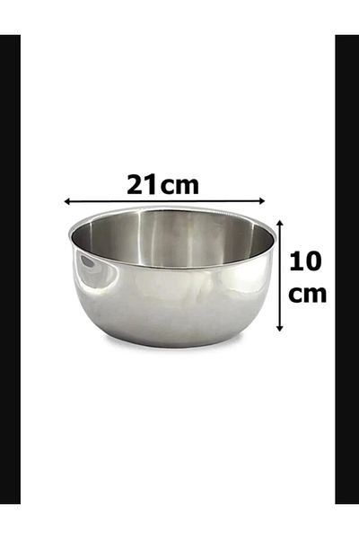 Ax Axentia Steel Mixing Bowl Multipurpose Bowl Whisk Kneading Dough Salad Bowl Gift for Mother 21X10Cm