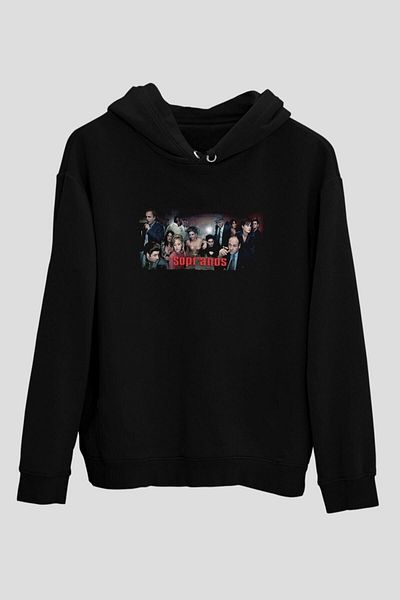 Pisa Art Unisex The Sopranos εμπριμέ μαύρο φούτερ με κουκούλα