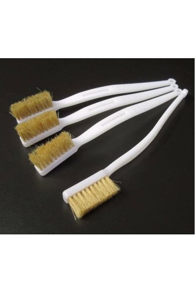 LiderGlobal Multi-Purpose Detail Cleaning Brush White Handle