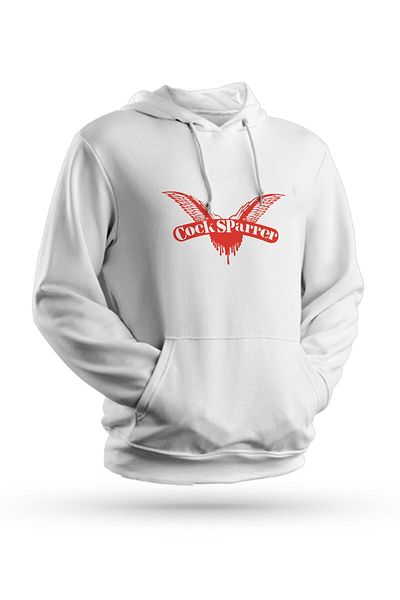 Pisa Art Φούτερ με κουκούλα Cock Sparrer με στάμπα λευκό Unisex