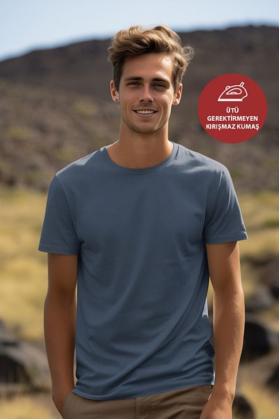 OXVİN Ανδρικό κανονικό Modal ύφασμα Immortal Color Silkworm Softly Basic T-shirt