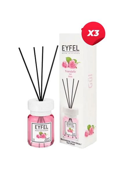 Eyfel Rose aroma room air freshener with sticks, 120ml X3