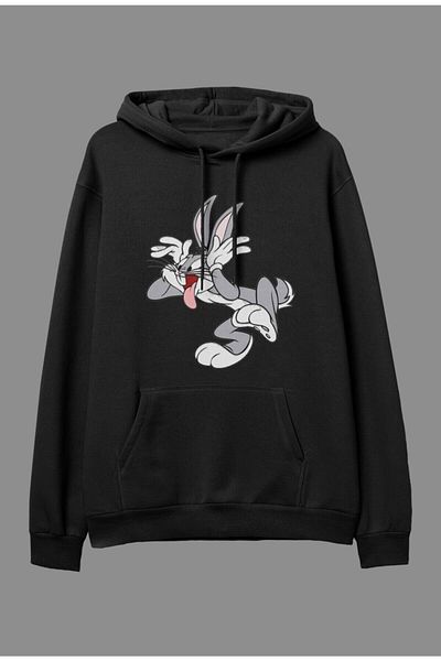 Pisa Art Φούτερ με κουκούλα με κουκούλα Oversize Bugs Bunny με κουκούλα χωρίς φλις