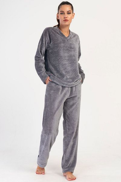 VİENETTA Women's J.Ultrawelsoft Off Shoulder Long Sleeve Pajama Suit, 403120