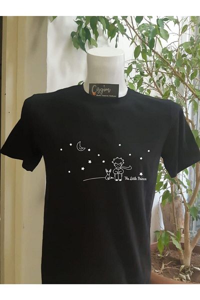 Pisa Art Unisex Little Prince (ΣΙΛΟΥΕΤ) Μαύρο T-Shirt με στάμπα