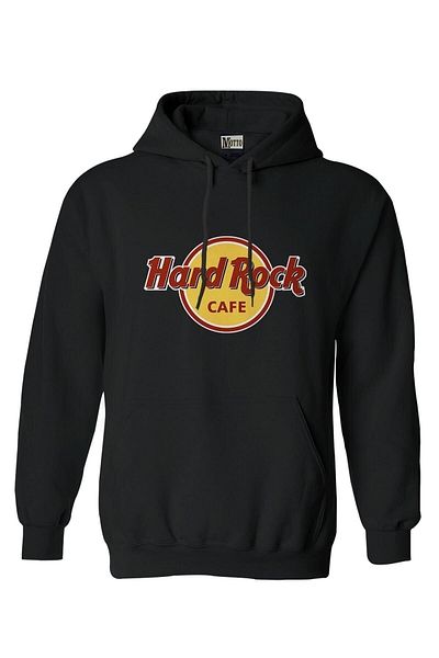 Pisa Art Голям черен суитшърт с качулка Hard Rock Cafe Visual
