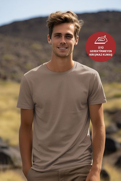 OXVİN Ανδρικό κανονικό Modal ύφασμα Immortal Color Silkworm Softly Basic T-shirt