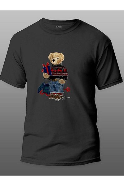 Pisa Art Μαύρο μπλουζάκι Unisex με σχέδιο K-art Polo Bear