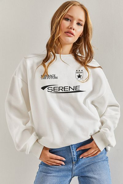 Pisa Art Oversize Φούτερ Crew Neck Serene Winter