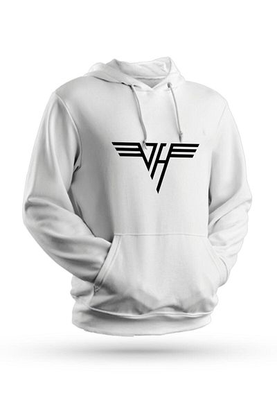 Pisa Art Φούτερ με κουκούλα Van Halen με στάμπα λευκό Unisex