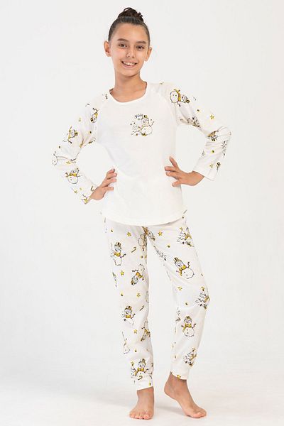VİENETTA Cotton Girl's Long Sleeve Pajama Set(3-4/7-8), 405338