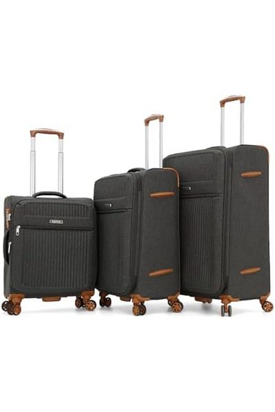 Travelite Unisex 3 Piece Hard Trolley Bag Set Fits All Tastes. (3 Piece Set, Charcoal)