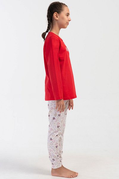 VİENETTA Cotton Girl's Long Sleeve Pajama Set(9-10/15-16), 403149