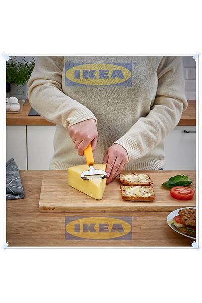 IKEA Uppfylld Stainless Steel Yellow Color Cheese Slicer, Length: 17 cm