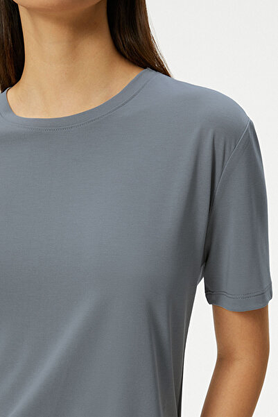 OXVİN Γυναικείο T-Shirt MODAL FABRIC Ζωηρό που δεν ξεθωριάζει, μεταξένιο μαλακό μπλουζάκι κανονικό βασικό μπλουζάκι (Premium Pattern)