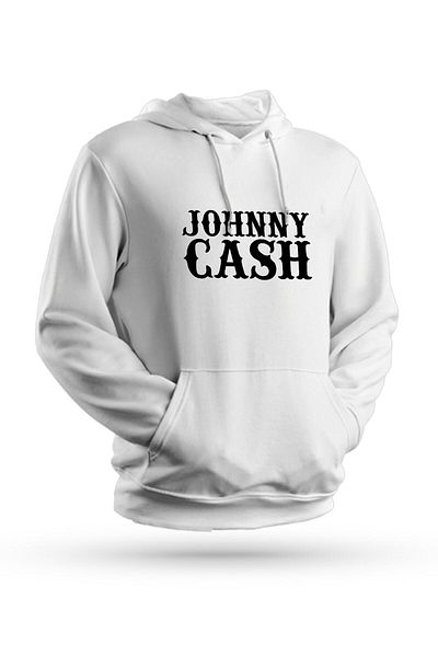 Pisa Art Ανδρικό φούτερ με κουκούλα Johnny Cash με στάμπα λευκό Unisex