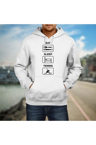 Pisa Art Φούτερ με λευκή κουκούλα Unisex