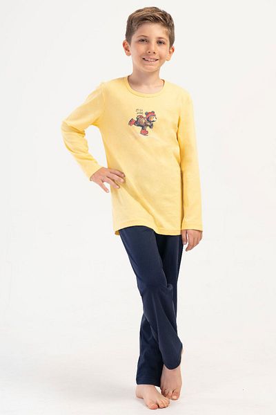 VİENETTA Cotton Boy's Long Sleeve Pajama Set(3-4/7-8), 405314