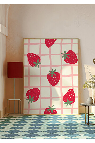 DES VU PRINT Çilek Temalı Poster, Pinterest Temalı Çerçevesiz Poster