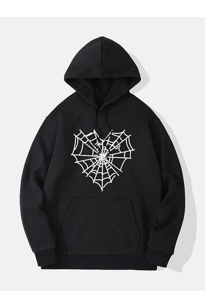 Pisa Art Φούτερ με κουκούλα Unisex Μαύρο Δίκτυο
