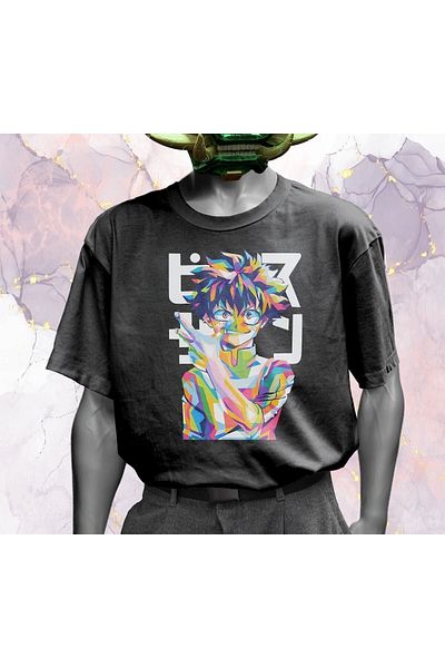 Pisa Art My Hero Academia (boku No Hero Academia) - Midoriya Izuku - Μπλουζάκι μεγάλου μεγέθους