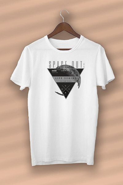 Pisa Art Space Out Printed Organic Cotton White Unisex - Γυναικεία - Ανδρικά - T-shirt