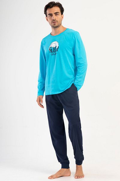 VİENETTA Pajama Set - Turquoise - Graphic