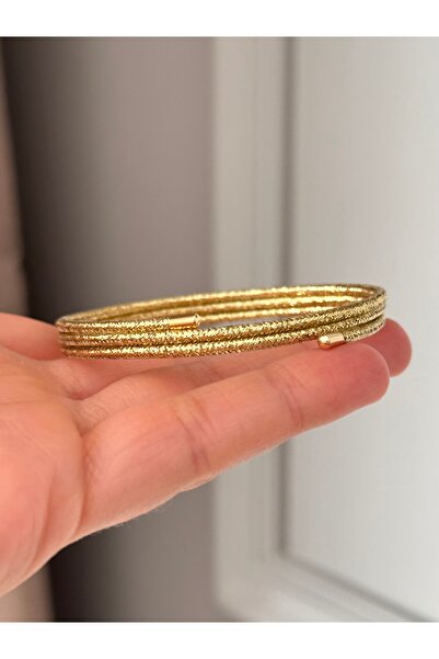 emy by emel luxury silver jewelry Mıknatıslı Altın Rengi Dolamalı İp Bileklik