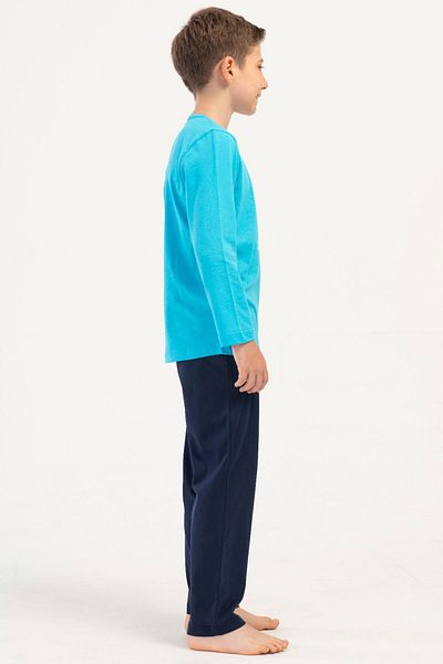 VİENETTA Cotton Boy's Long Sleeve Pajama Set(9/10-15/16)