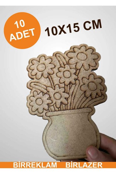 birlazer Flower in Vase Wooden Painting Toys - School Activity Art (10 Pieces)