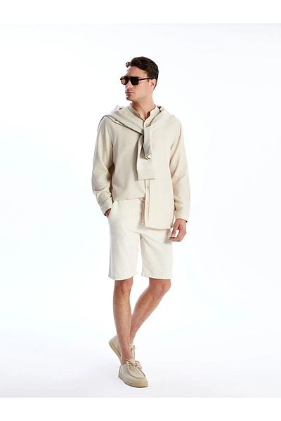 LC Waikiki Lcw vision beige standard pattern striped men's shorts