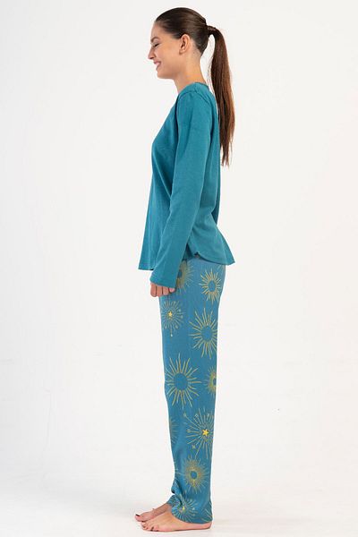 VİENETTA Pajama Set - Green - Graphic