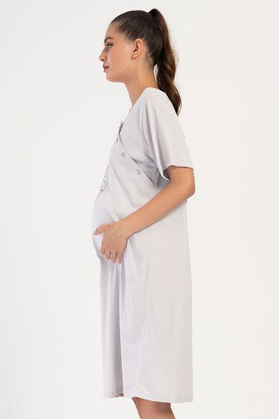VİENETTA Cotton Women Short Sleeve Maternity Nightgown , 405292