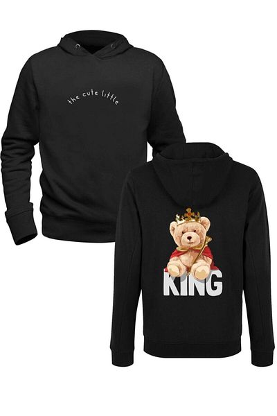Pisa Art Черен суитшърт отпред и отзад отпред и отзад от King Teddy Bear