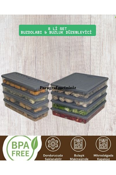 VİZYON Refrigerator Food Storage Container Refrigerator Organizer Set Ice Box Organizer Ice Box Storage Container