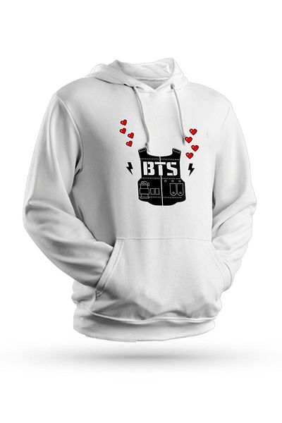 Pisa Art Φούτερ με κουκούλα K Pop Bts με στάμπα λευκό Unisex