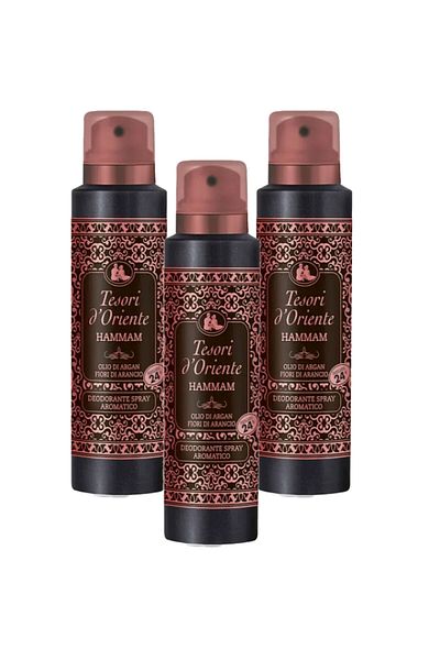 Tesori d'Oriente Italian Deodorant with Orange Blossom and Argan Oil 150 ml x3pcs