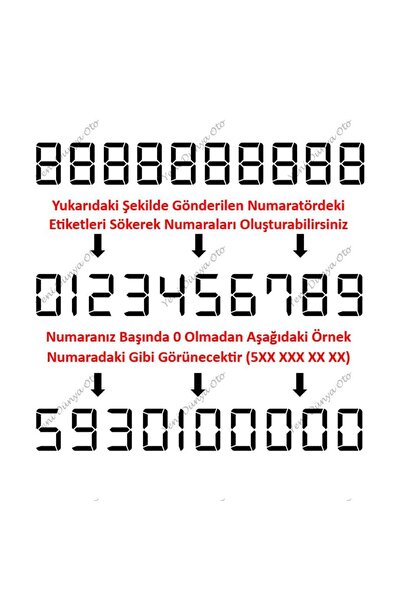 YeniDünyaOto Cama Vantuzlu Oto Araç içi Telefon Numaratör,Telefon No Gösterici, Mavi-Beyaz YDNMR023