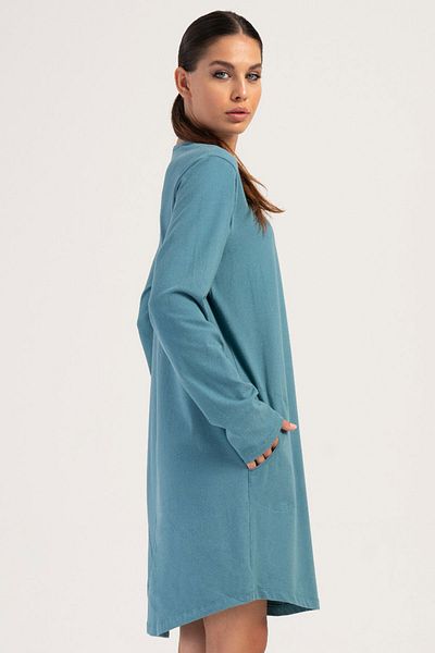 VİENETTA Cotton Women's Plus Size Long Sleeve Nightgown, 404023