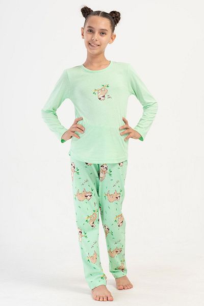 VİENETTA Cotton Girl's Long Sleeve Pajama Set(1-2/7-8), 405232