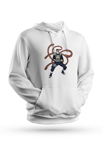 Pisa Art Λευκό φούτερ με κουκούλα με κουκούλα Anime Naruto