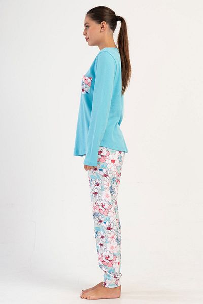 VİENETTA Costum de pijama cu mânecă lungă interlock din bumbac, 404135