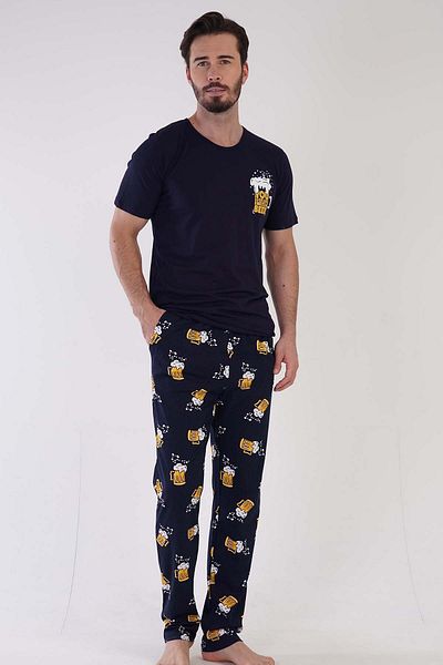 VİENETTA Pajama Set - Dark blue - Graphic
