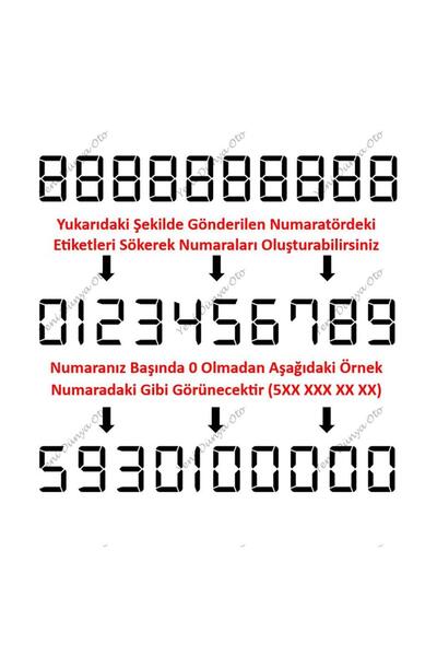 YeniDünyaOto Cama Vantuzlu Oto Araç içi Telefon Numaratör,Telefon No Gösterici Beyaz-Yeşil YDNMR026