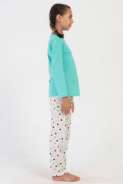 VİENETTA Cotton Girl's Long Sleeve Pajama Set(9-10/15-16)